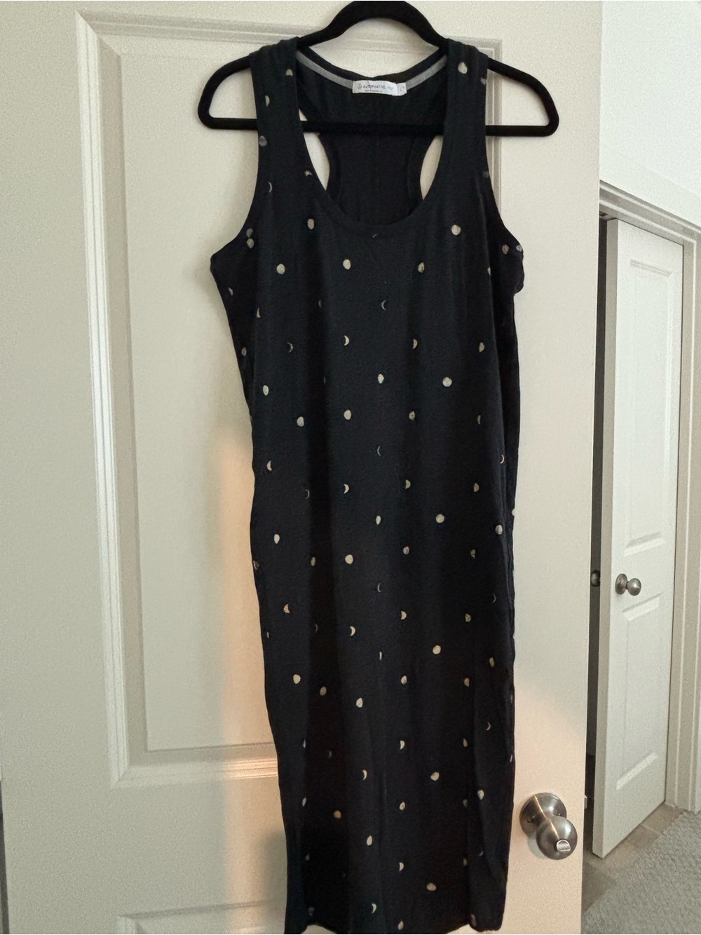 Alternative Apparel Black Midi Dress with Crescent Print